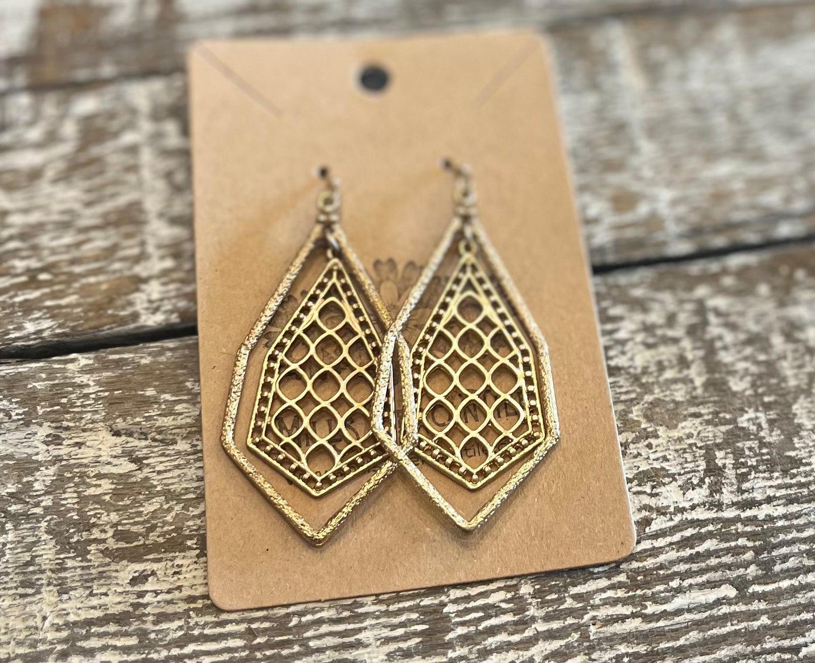 Earrings - Honeycomb Gold