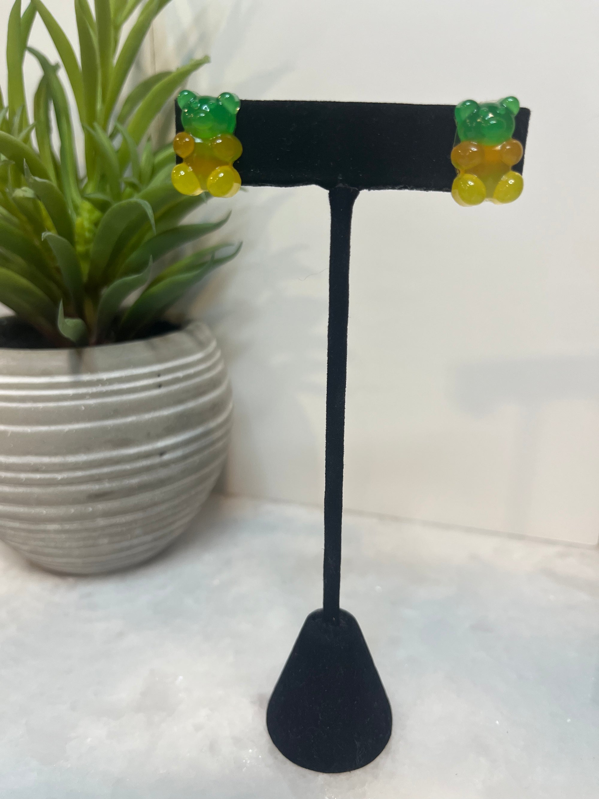 Gummy Bear Green Earrings