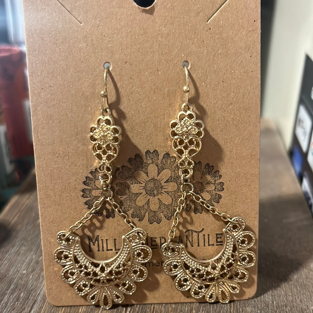 Earrings - Waterfall Chandelier Gold