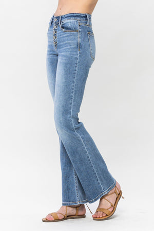 JUDY BLUE Dare to Flare Button-Fly Bootcut Jeans