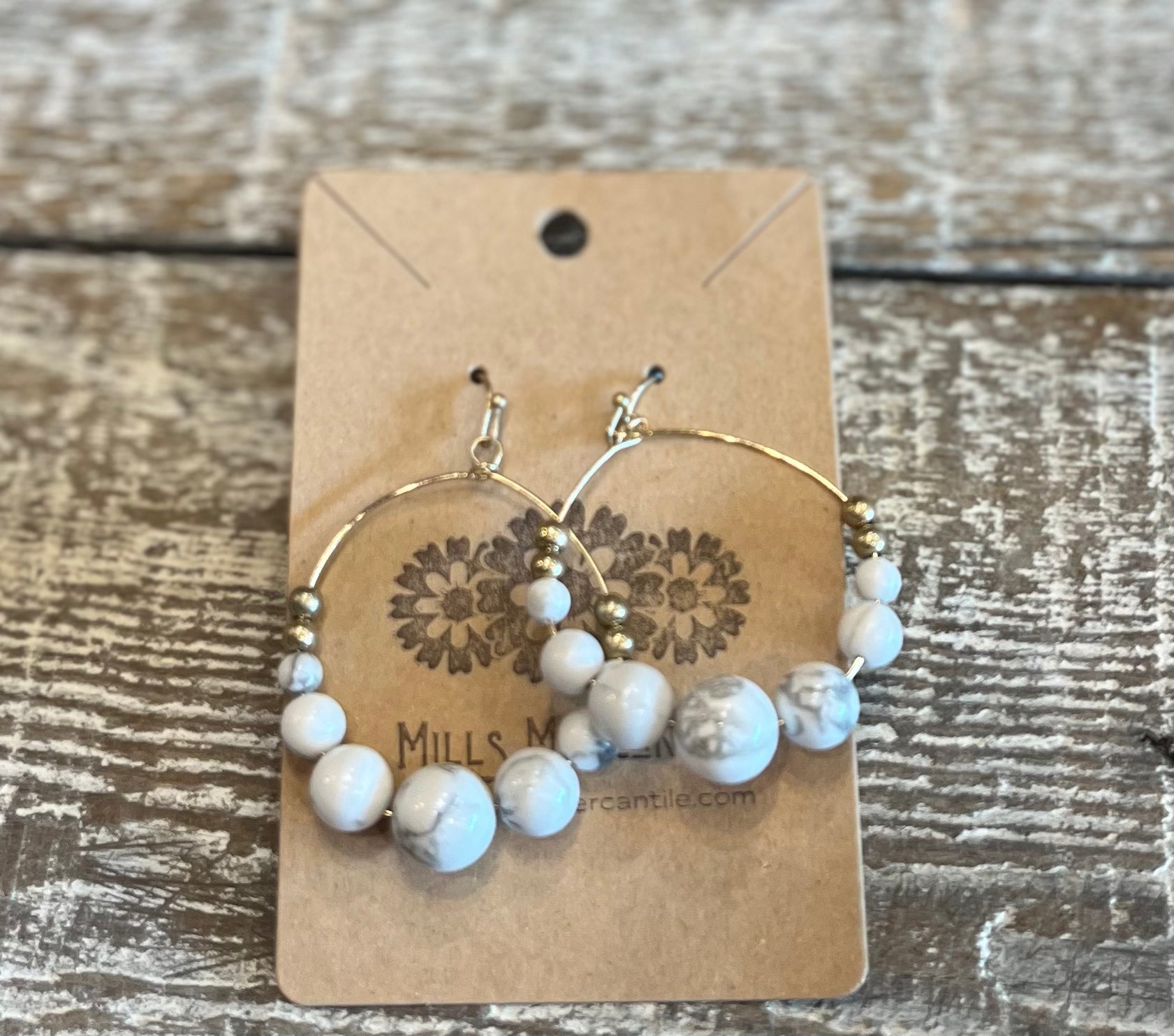 Earrings - Seven Bead White