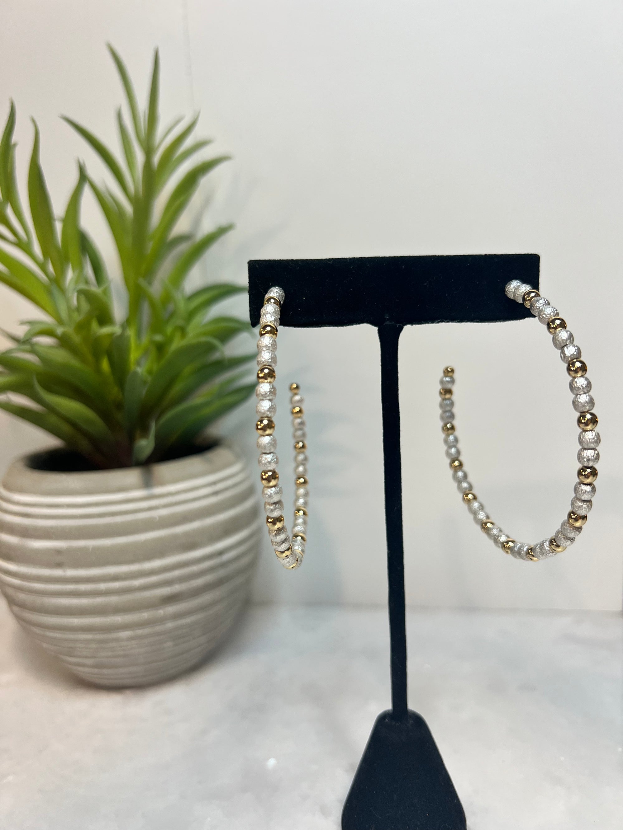 Earrings - Gold & Metallic Hoops