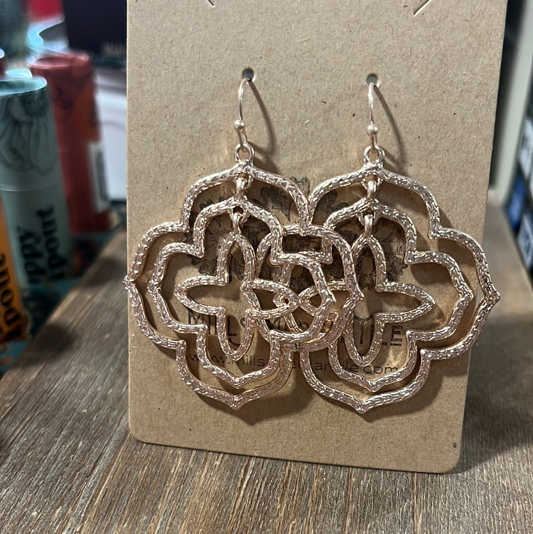 Earrings - Triple Clover Rose Gold