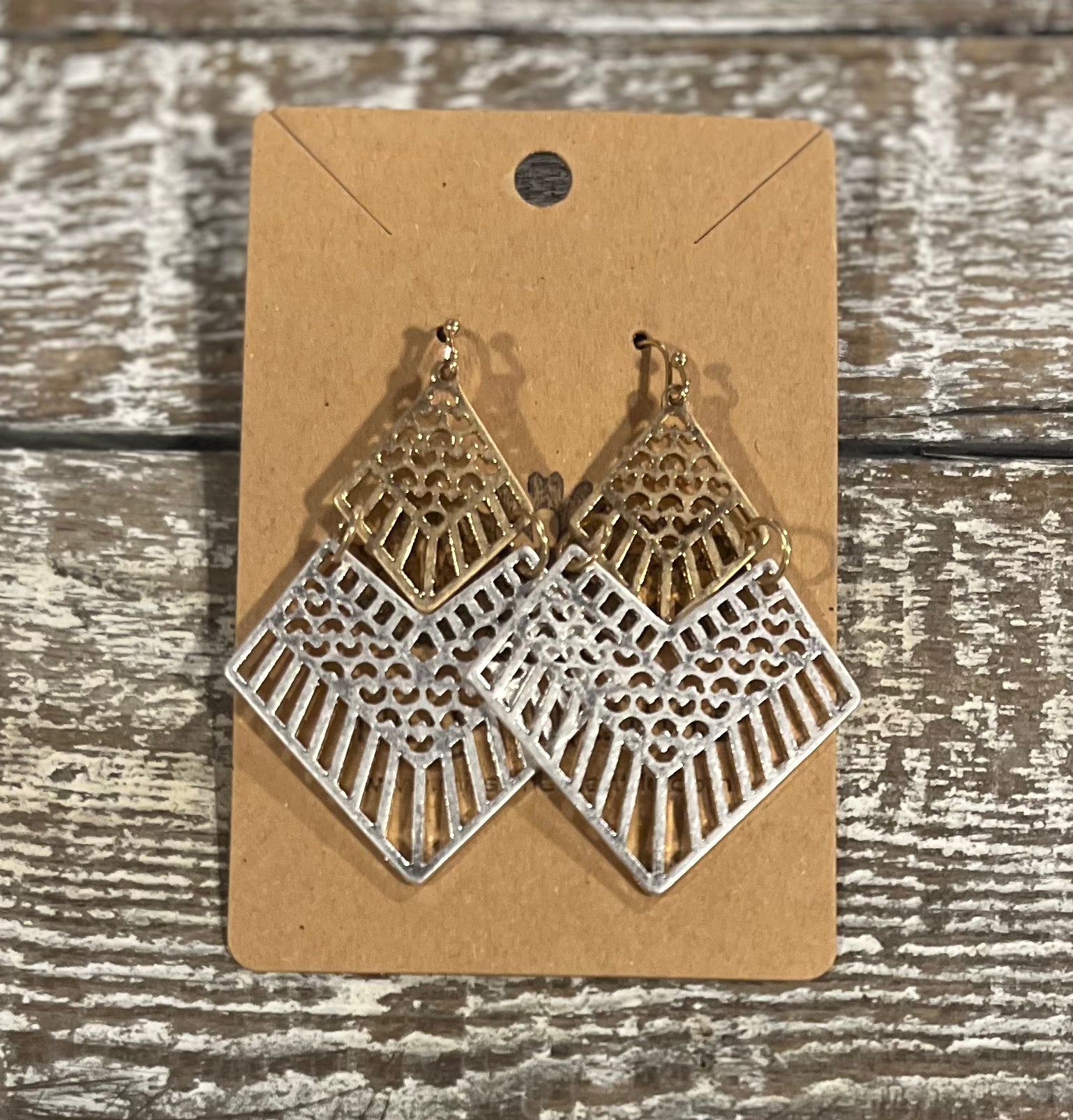 Earrings - Reverse Uno Gold Top