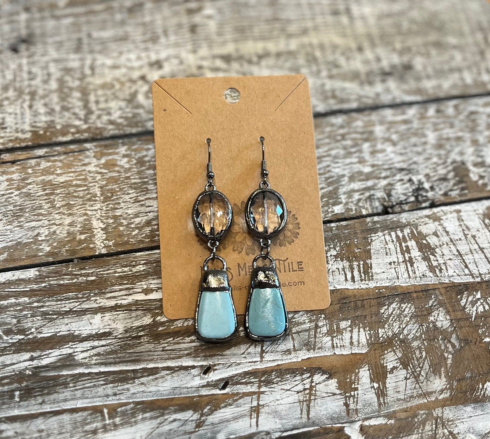 Earrings - Turquoise & Crystals