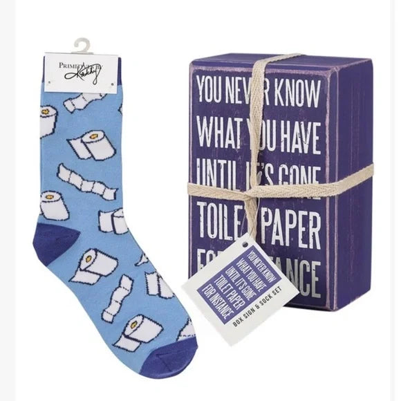 Box Sign & Sock Set - You Never Know What You Have