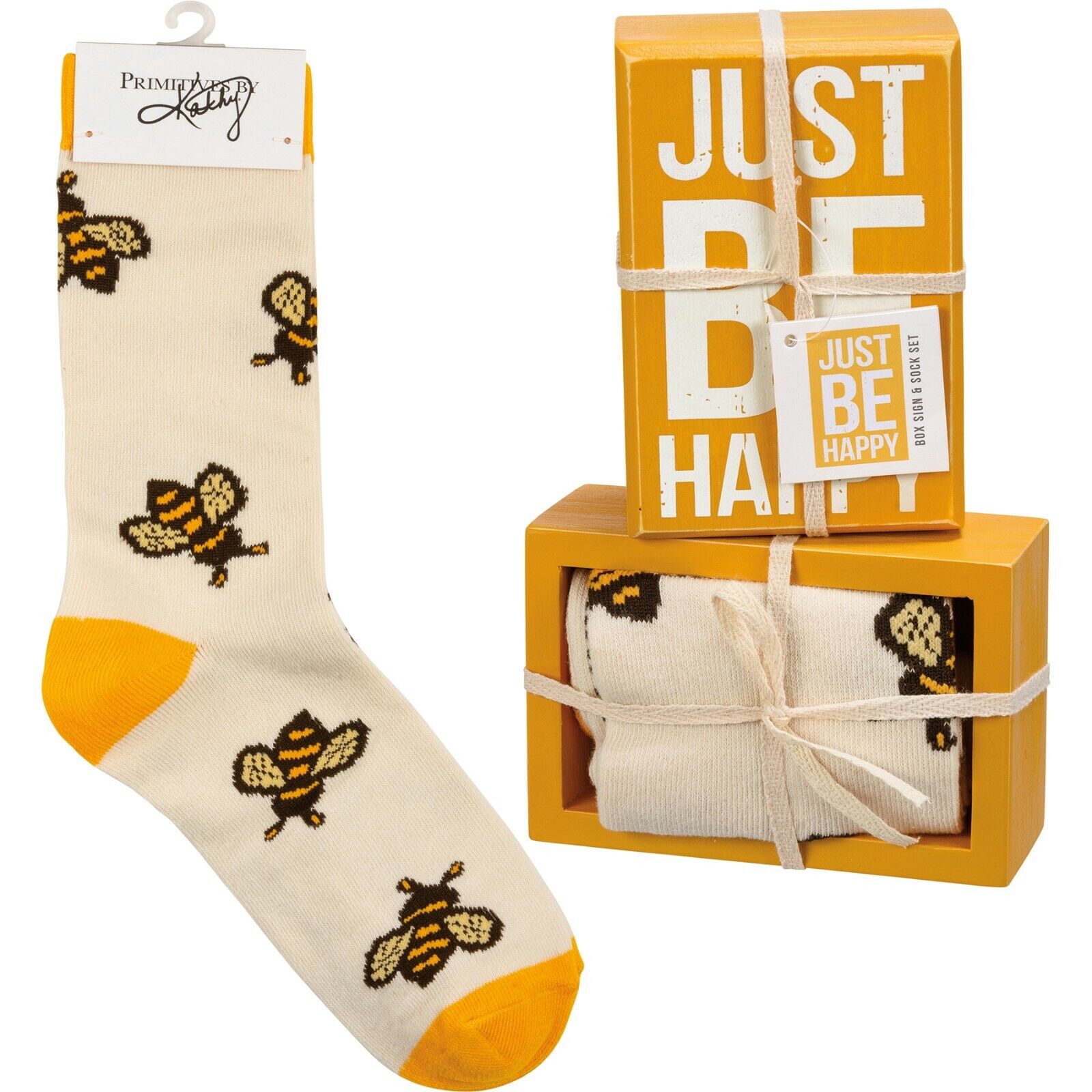Just Be Happy - Box Sign & Sock Set