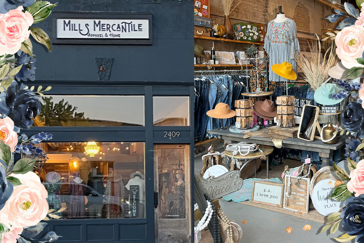 Outside view of Mills Mercantile Apparel & Home Boutique 