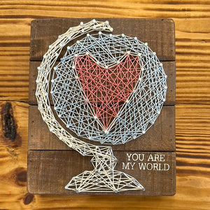 String Art Sign - My World