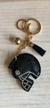 Black Helment Rhinestone Keychain