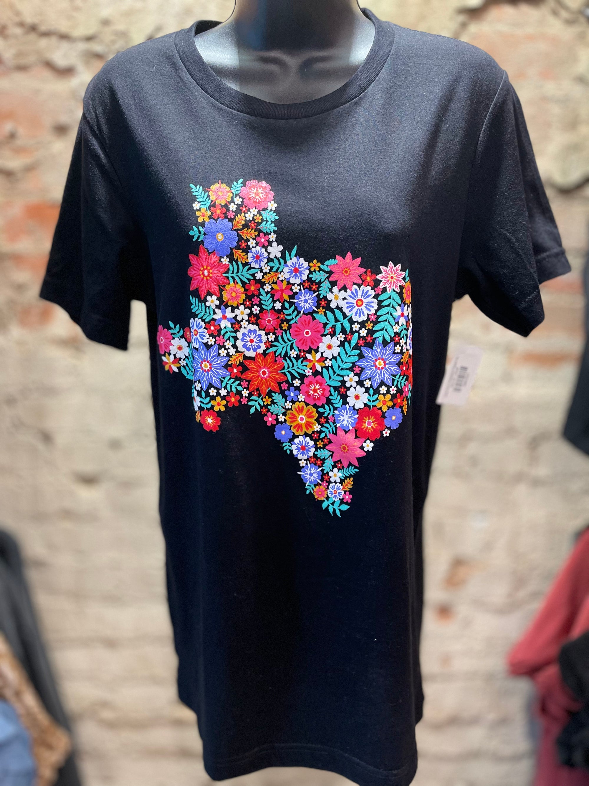 Graphic Tee - Texas Embroidered Flowers