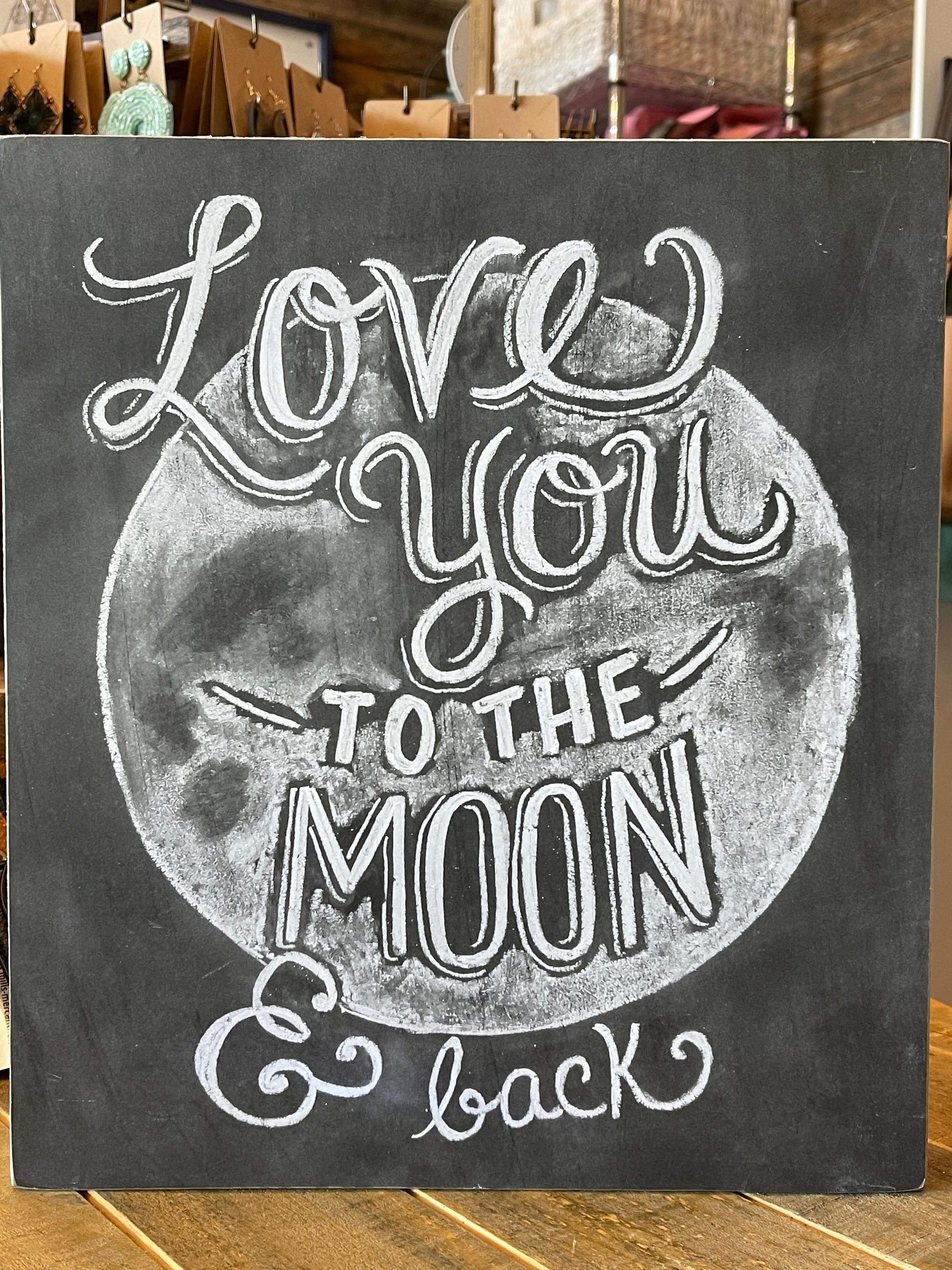 Chalk Sign - Love You to the Moon