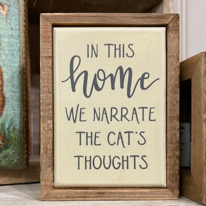 Cat Thoughts Box Sign