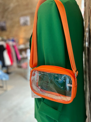 Clear Belt Bag - Orange Trim