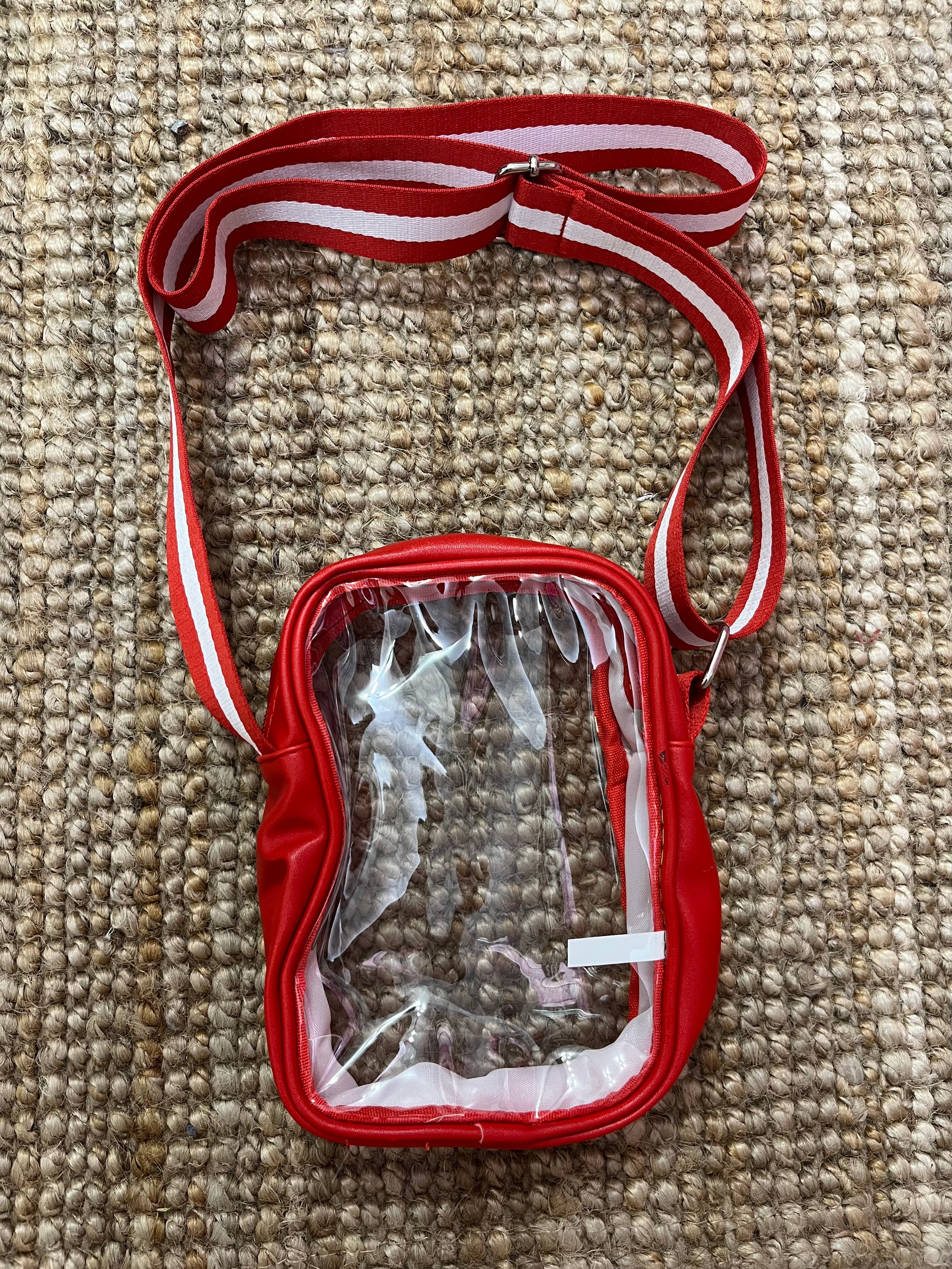 Red and Clear Camera Game Day Bag