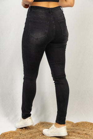 WHITE BIRCH Amy Mid Rise Black Denim Jeans