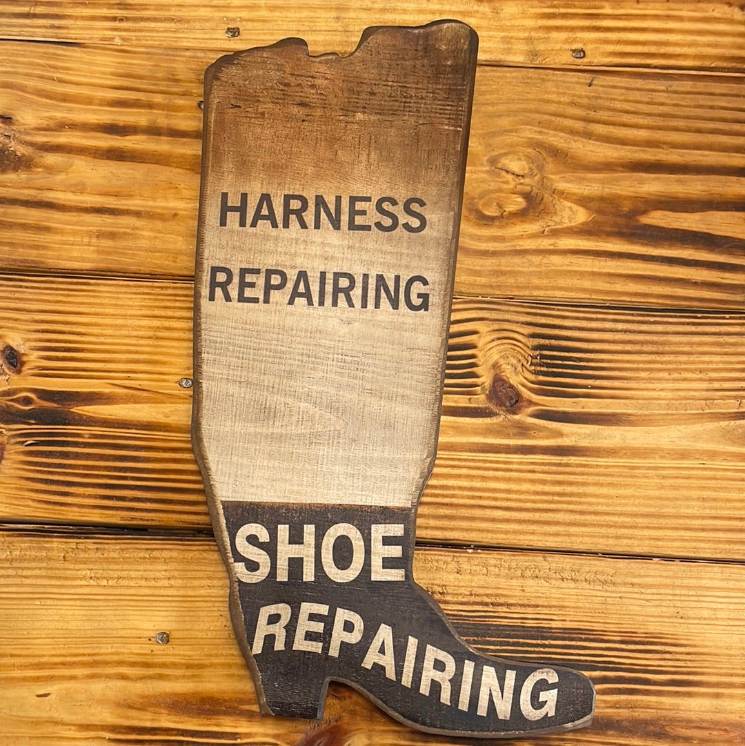 Wooden Sign - Harness Repair Boot