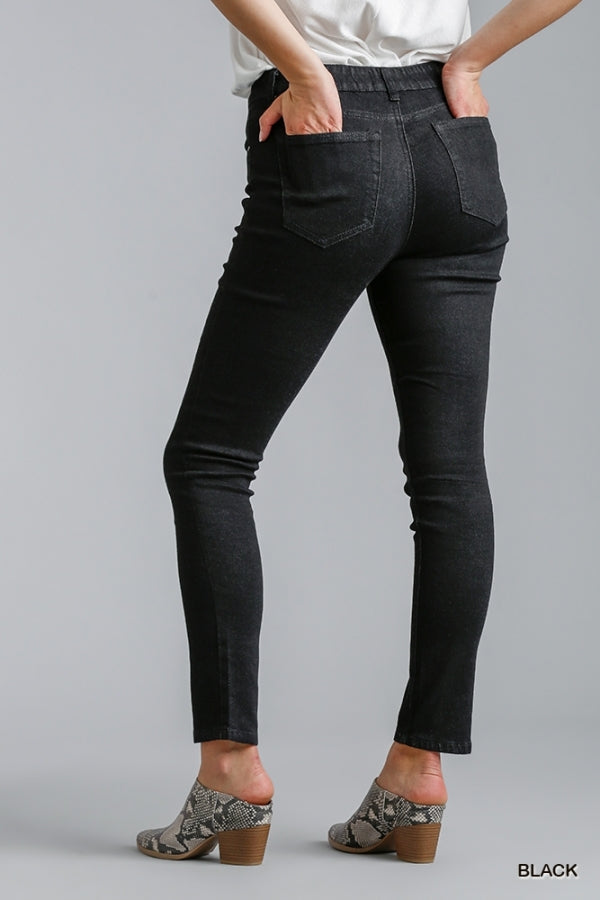 UMGEE Tristina High Rise Skinney Jeans-Black