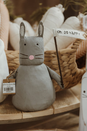Plush - Grey Bunny Fabric Sitter